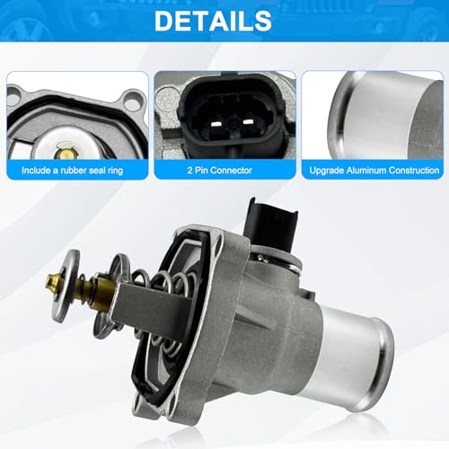 96984104 Engine Coolant Thermostat Housing Assembly for Chevy Aveo 2009-2011 Chevy Cruze 2011-2016 Chevy Sonic 2013-2018 Pontiac G3 2009-2010 55564891