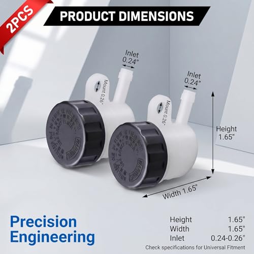 2 PCS Motorcycle Brake Oil Reservoir, Rear Brake Master Cylinder Oil Cup, Anti-leakage Clutch Tank Reservoir, Universal for Motorcycle Dirt Bike ATV Quad (White & Black) - size: 2 PCS