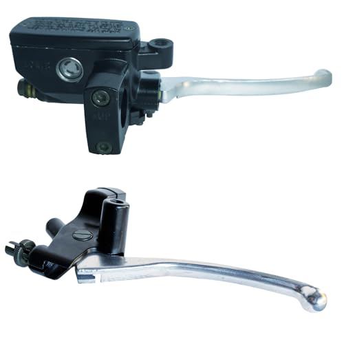 Left & Right Brake Master Cylinder Clutch Levers Compatible with Honda VT600 VT750 VF750 VT1100 VT1300 VTX1300 Part # 45510-MFR-305 53172-MR1-000 53178-MAH-000 Black & Chrome - color: Black & Chrome