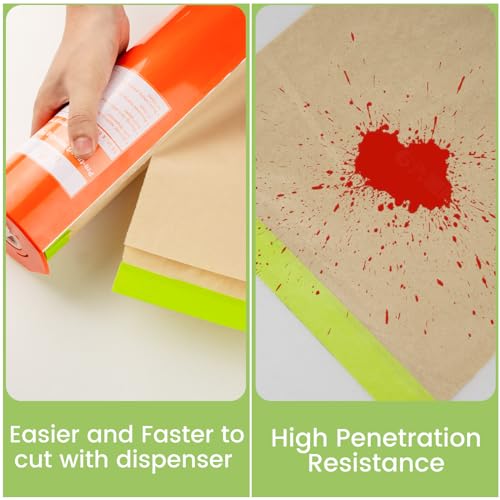 Tangibay Pre-Taped Masking Paper, 18" x 66', 1 Dispenser 6 Refills - size: 1 Dsp. 6 Refills: 18"x66'