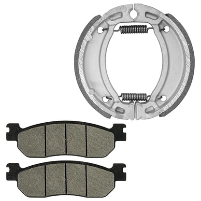 Caltric Front Brake Pads & Rear Shoes Compatible with Yamaha Tw200 Trailway 200 2000-2016