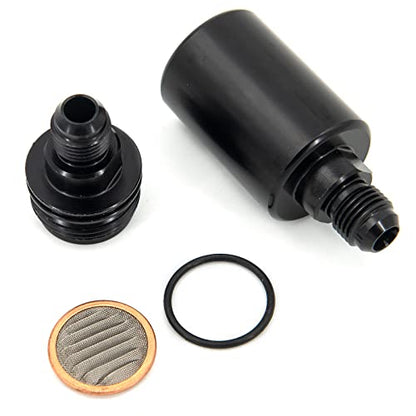6AN Fuel Filters Removable and Replaceable Black Anodized Aluminum - size: 6AN