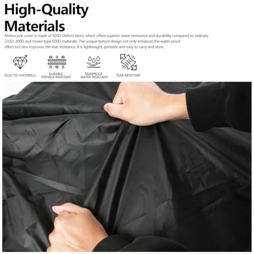 Motorcycle Cover Fit for Harley Cruiser Models & Most Other Cruiser Models - color: Black-[3XL-For Cruiser Model]