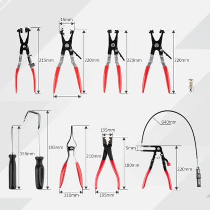 9PCS Hose Clamp Pliers Set, Hose Clamp Removal Tool for Automotive