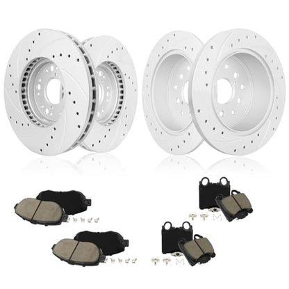 Betthand Brakes and Rotors Fit for 2001-2005 Lexus IS300, 3L 4L L6 V8 - size: 96473*2+96760*2+D619-7495+D771-7638