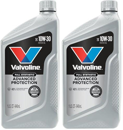 Valvoline Full Synthetic Motor Oil, 10W-30 | 1 QT | Pack of 2 | Advanced - size: 1 QT (Pack of 2), style: Advanced Protection