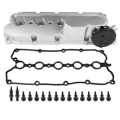 Aluminum Valve Cover w/Gasket & Bolts Replacement for 2005-2018 VW Jetta Passat Rabbit Golf Beetle 2.5L 07K103469L 07K103469F 07K103469D