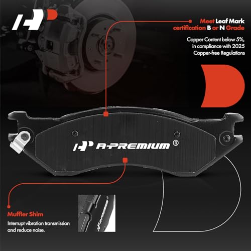 A-Premium 12.13 In (308.2mm) Front Vented Brake Rotors and Ceramic Pads Kit - style: 2000-2003 7-Lug RWD