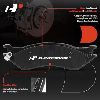 A-Premium 12.13 In (308.2mm) Front Vented Brake Rotors and Ceramic Pads Kit - style: 2000-2003 7-Lug RWD