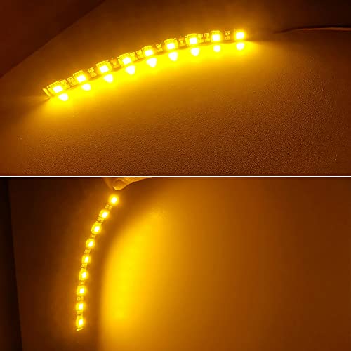 Universal DC 12V 2pc 5.9in Motorcycle LED Turn Signal Light Amber LED Strip Light Bar for Motorcycle Car Scooter ATV UTV Golf cart Front Rear Turning Indicator Lights Blinker Tail Light - size: 2x 9LED Amber Light Bar
