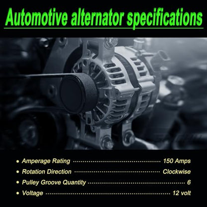 Alternator 150A fit 13-16 Hyundai Santa Fe Sport 14 Sonata 2.0L 2.4L - size: 2013-2016 Santa Fe