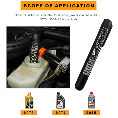 Ohleats Brake Fluid Tester Pen with 5 LED Indicators, Universal Car Accessories