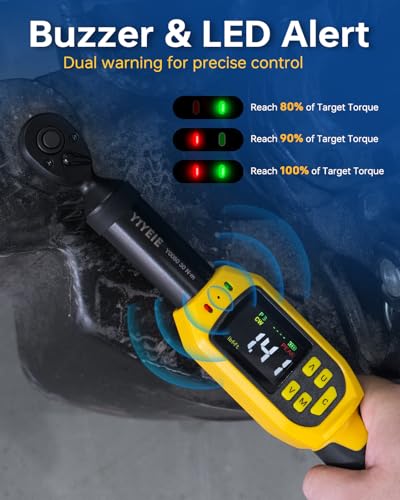 Digital Torque Wrench 1/4" Drive, 1.1-22.1 Ft-lb/1.5-30 N.m (±1% Accuracy) - size: 1/4" 12 PC