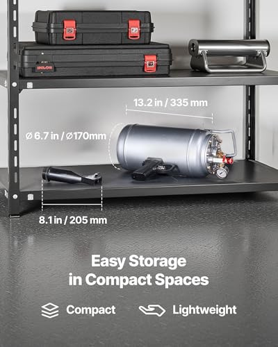 VEVOR Portable Tire Bead Seater, 1.6 Gal / 6 L Air Bead Blaster, Handheld Tire Inflator Tool, 87-116 PSI Operating Pressure, Trigger Seating Inflator for Car, Compact SUV, Light Truck, E-Bike, RV, ATV - size: 1.6 Gal / 6 L