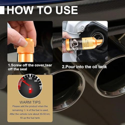 Catalytic Converter Cleaner, Auto Parts Engine Auto Parts Engine Cleaner, Pipe Carbon Removal Cleaner Treatment Additive Oil, Fuel System Treatment Oil for Gas and Diesel Car (2PCS*120ML) ﻿