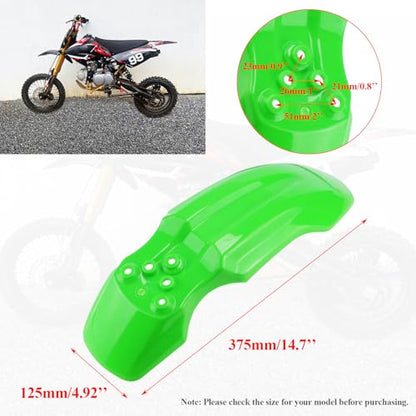 Plastic Front Wheel Mud Guard Motorcycle Fender Protector Green - color: Green
