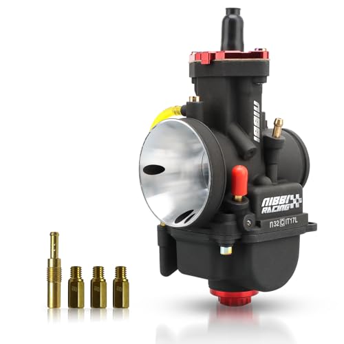 NIBBI Carburetor PWK32 fit Motorcycle Engine with 32mm Carb Jets for DirtBike MiniBike PitBike GY6 ATV - size: PWK32MM