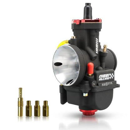 NIBBI Carburetor PWK32 fit Motorcycle Engine with 32mm Carb Jets for DirtBike MiniBike PitBike GY6 ATV - size: PWK32MM