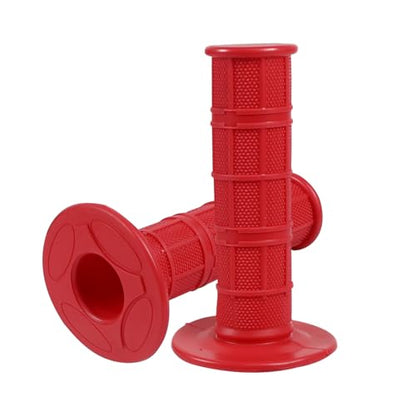 2PCS Motorcycle Handlebar Grips, 7/8 & 1 Inch Non-Slip Grips (Red) - color: Red