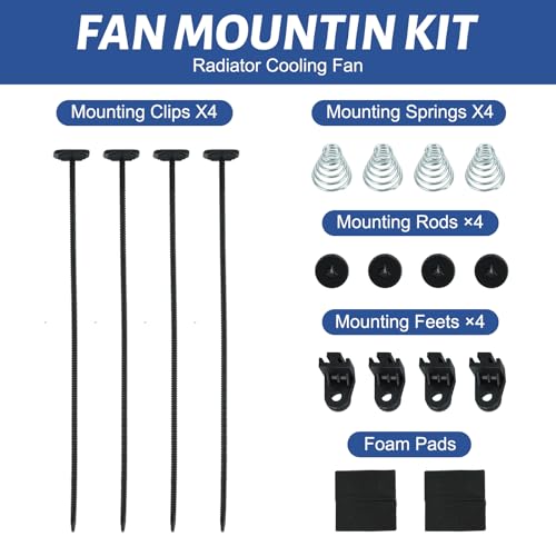 7 inch 12V Universal Slim Pull Push Electric Radiator Cooling Fan with Mounting Kit Black - size: 7"