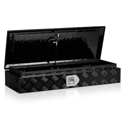 34.5 Inch Aluminum Truck Bed Tool Box with Lock - color: Black, size: 34.5"