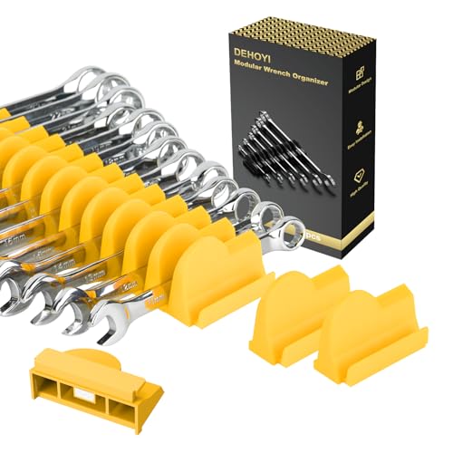 DEHOYI 48 PCS MAGNETIC Modular Wrench Organizer for Tool box, Metric & SAE - style: Magnetic (48 pcs yellow)