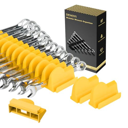 DEHOYI 48 PCS MAGNETIC Modular Wrench Organizer for Tool box, Metric & SAE - style: Magnetic (48 pcs yellow)