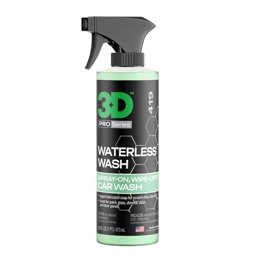 3D Waterless Car Wash - Easy Spray Waterless Detailing Spray - No Soap or Water Needed - Great on Cars, RVs, Motorcycles & Boats 16oz. - size: 16 Ounce (Pack of 1)