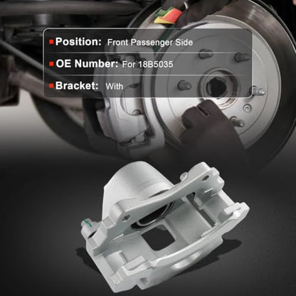 cciyu Front Right Disc Brake Caliper Assembly With Bracket 18B5035 - size: Front Right[18B5035]