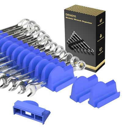 DEHOYI 48 PCS MAGNETIC Modular Wrench Organizer for Tool box, Metric & SAE - style: Magnetic (48 pcs Blue)