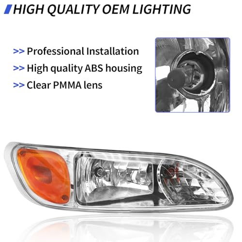 Headlight Assembly Pair Fits for 2005-2016 Peterbilt 325 386 387 382 - color: Right Passenger Side