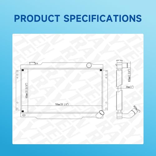 Rayten 1079 Radiator Compatible with 1989-1993 Dodge D250 5.9L L6 & 1989-1993 Dodge W250 W350 5.9L L6，Replace# 4428169 52006785 CU1079 - size: RAD:1079