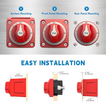 300A 12V 48V Battery Disconnect Switch Waterproof Battery ON Off Heavy Duty Shut Off Switch Ignition Protected Power Kill Switch for Boat Marine Car RV Truck - color: 300A ON/OFF Single Circuit