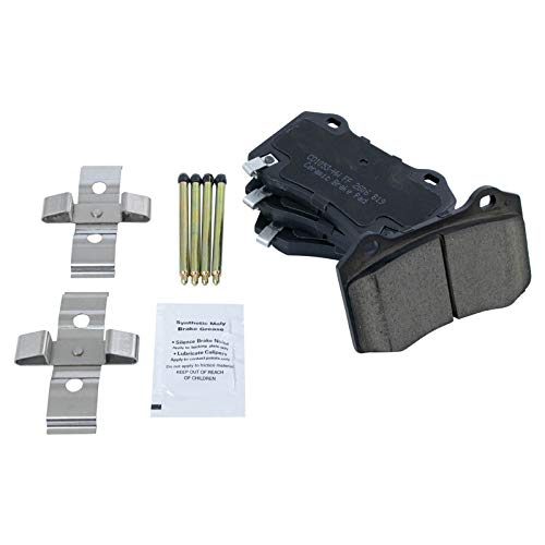 TRQ Front and Rear Ceramic Brake Pad Set - color: Ceramic, size: BKA12032