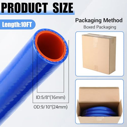 Outus 5/8" Id, 10ft Silicone Heater Hose,Coolant Radiator Hose, Blue, 1 - color: Blue, size: 5/8" ID, 10ft