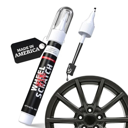 Wheel Scratch Fix® Matte Gray Rim Touch Up Paint, Wheel Scratch Repair Pen - color: Gray - Dark/Satin - Touch-Up Pen