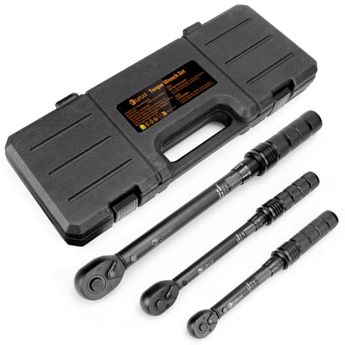 Lytool 3 Pcs Torque Wrench Set (1/4", 3/8", 1/2" Drive Click Type, ±3%)