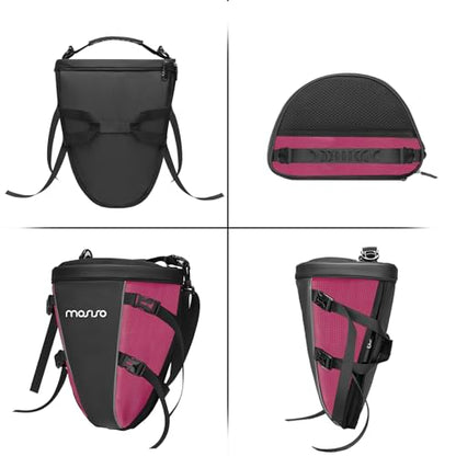 MOSISO Motorcycle Tail Bag Waterproof Polyester Storage Saddle Bag,Rose Red - color: Rose Red