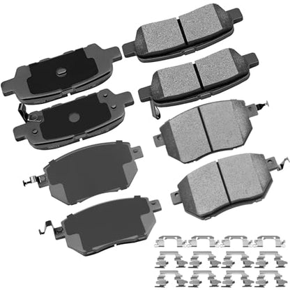 cciyu D905 D969 Brake Pads w/Hardware Front Rear Disc Brake Pad Set - size: Front[D969] + Rear[D905]