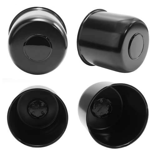 4Pcs 4.9" Trailer Wheel Center Caps Push Through Fit 4.88-4.9in Center Bore Truck Trailer RV SUV Wheels Rims, Steel Black Hub Covers - color: Black, size: 4.9in Hub Hole, 4.33in Tall