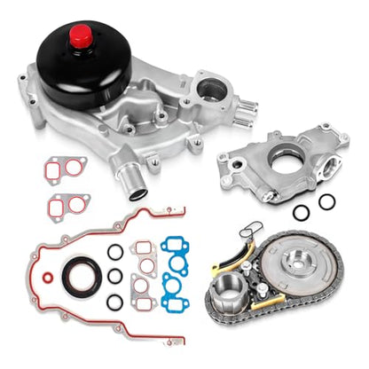Engine Oil Pump & Timing Chain Kit w/Water Pump for 2007-2013 Chevy Avalanche/Silverado 1500/Tahoe/Suburban, GMC Sierra 1500/Yukon, Buick/Cadillac 4.8L 5.3L 6.0L NON-VVT Engine