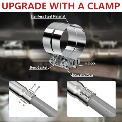 LCGP 4" Inlet Diesel Exhaust Muffler with Clamp, 4'' Inlet & Outlet Universal Resonator, 30'' Overall Length Stainless Steel Mufflers, Straight Through Design, welded On Muffler Resonator - size: 4" Inlet 30" Overall Length(7" wide)