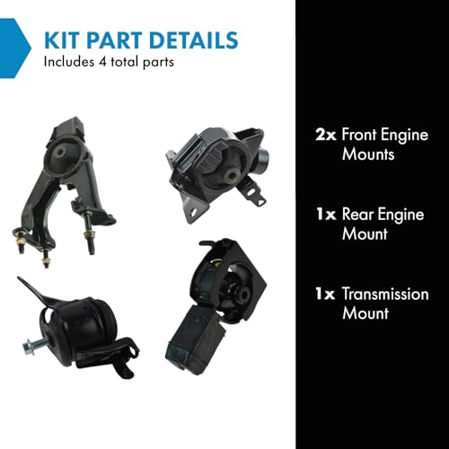 TRQ Engine Motor Transmission Mount Front Rear Kit Set of 4 - style: MTA32771
