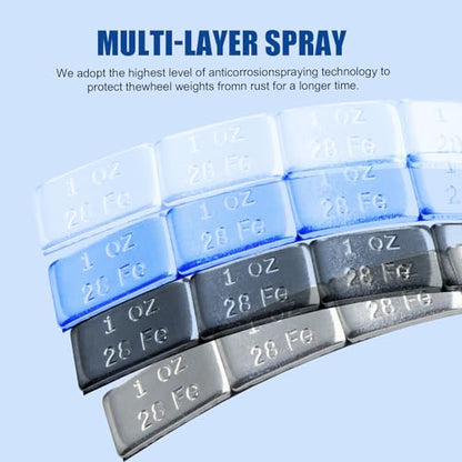 JiiinMiiin 1oz, 72PCS Gray Steel Adhesive Stick on Wheel Weights - color: Chrome, size: 1oz - 72PCS