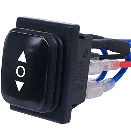 weideer Reverse Polarity Switch Waterproof 12V RV Jack Switch ON/Off/ON Momentary Rocker Toggle Switch with Jumper Wires - color: BK-6pin Arrow Waterproof, size: Momentary