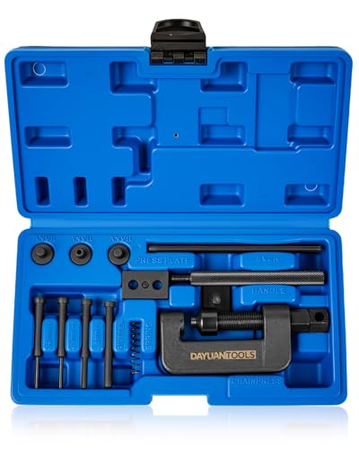 DAYUAN Motorcycle Chain Breaker Set, Chain Cutter and Riveter Kit Blue Case - color: Blue