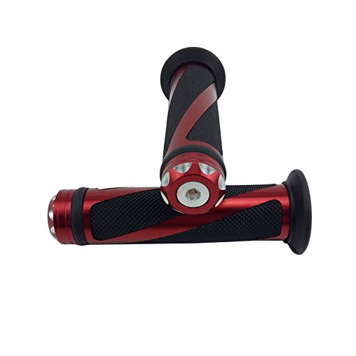 Universal Motorcycle Rubber Gel Handlebar Hand Grips for 7/8" Bar End Handle Bars Sports Bikes - color: Red