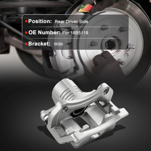 cciyu Rear Left Disc Brake Caliper Assembly with Bracket 18B5118 - size: Rear Left[18B5118]