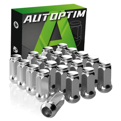 AUTOPTIM M14x1.5 Lug Nuts - 20Pcs Chrome Closed End Lug Nut, 3/4"(19mm) Hex - color: Chrome, size: M14x1.5, style: 20 Pcs