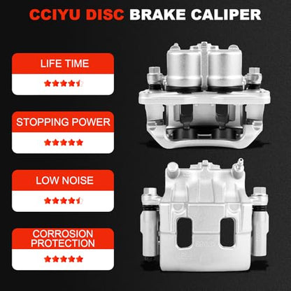 cciyu Front Left & Right Disc Brake Calipers With Bracket 18B5026S 18B5027S - size: Front[18B5026S+18B5027S]